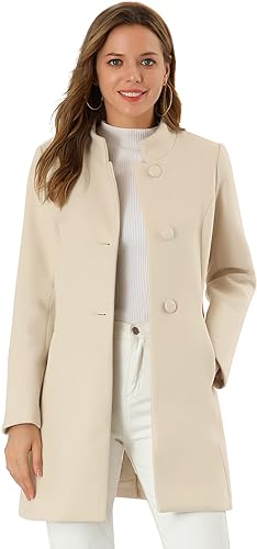 Elegant Beige Womens Peacoat