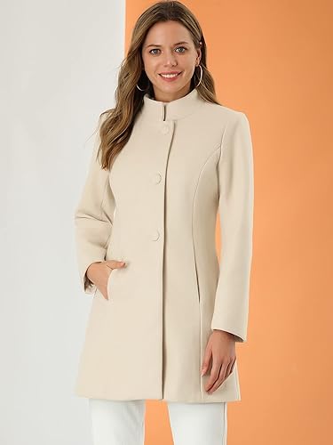 Elegant Beige Womens Peacoat