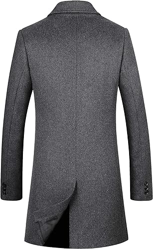 Mens Gray Wool Peacoat