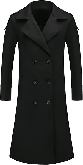 Black Pea Coat Mens Long