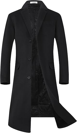 Black Pea Coat Mens Long