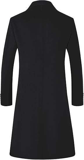 Black Long Peacoat Men's