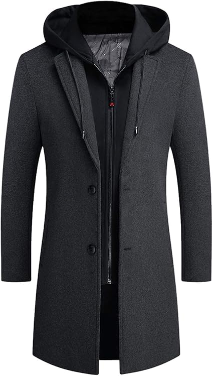 Mens Pea Coat With Hood