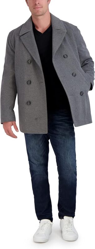 Mens Light Gray Peacoat