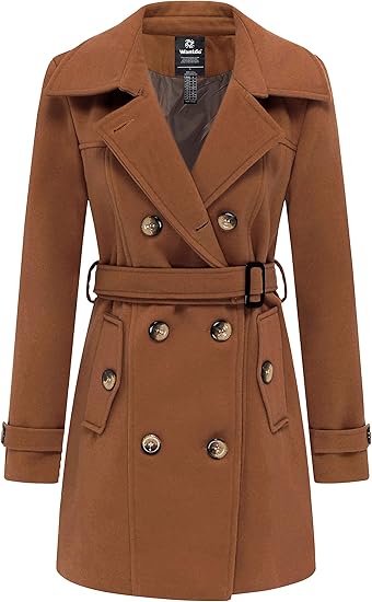 Womens Petite Wool Peacoat