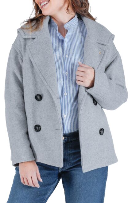 Gray Peacoat Womens