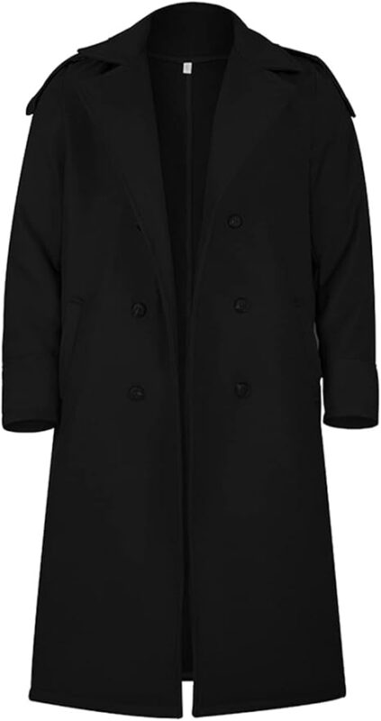 Long Black Wool Coat Men's