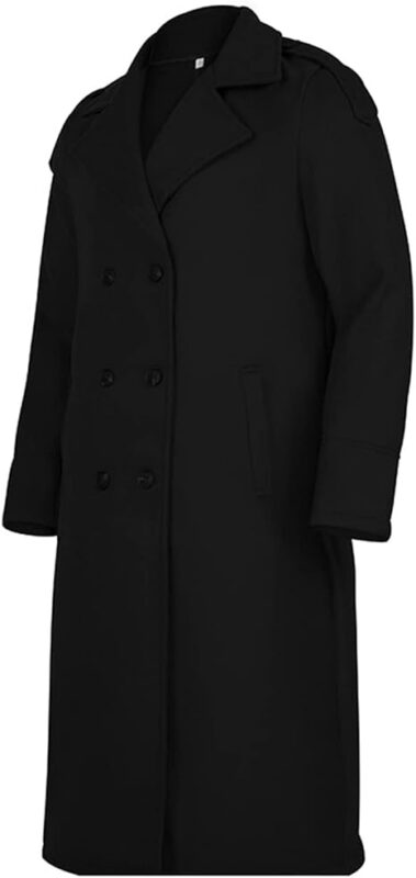 Long Black Wool Coat Men's