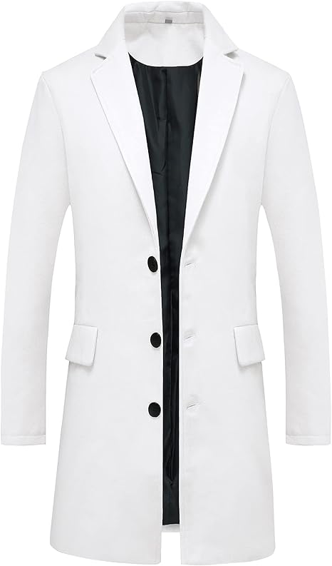 Mens White Wool Coat