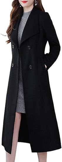 Long Black Peacoat Womens