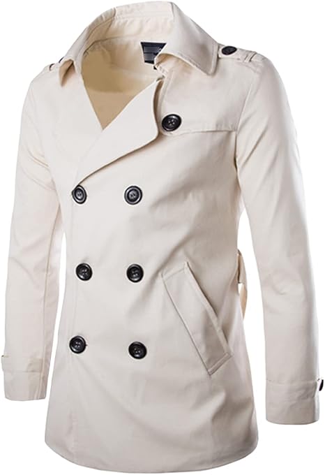 White Peacoat Mens