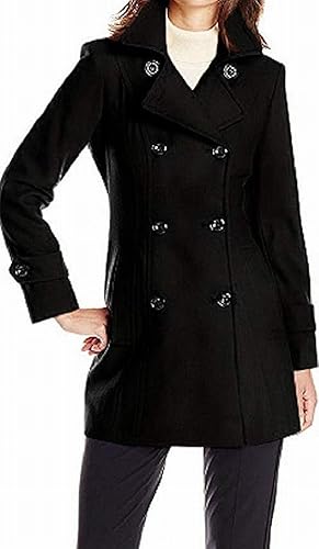 Ladies Black Wool Pea Coat