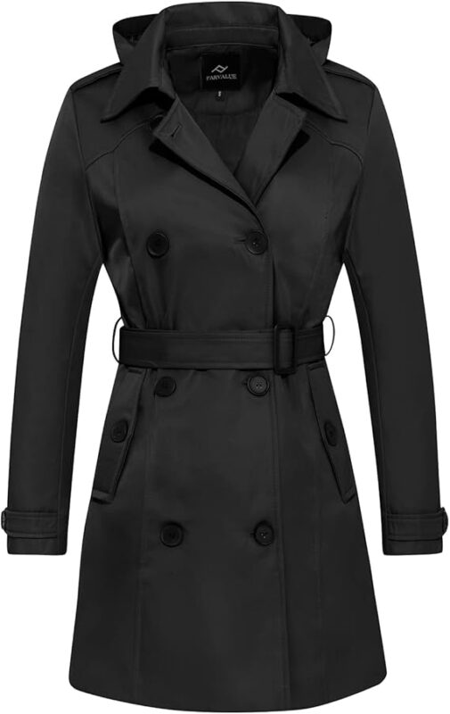 Black Peacoat With Hood