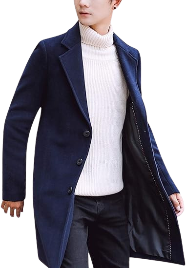 Blue Wool Coat Mens