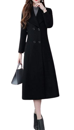 Long Black Peacoat Womens