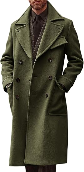 Men's 3/4 Length Wool Coat