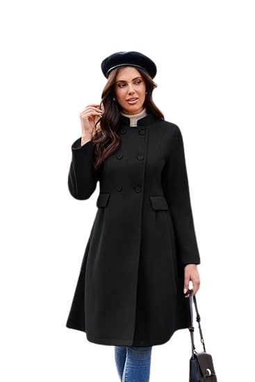 Women's Black Wool Pea Coat