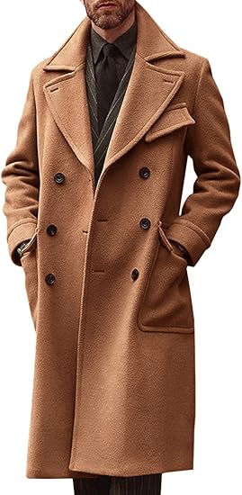 Mens Brown Wool Overcoat