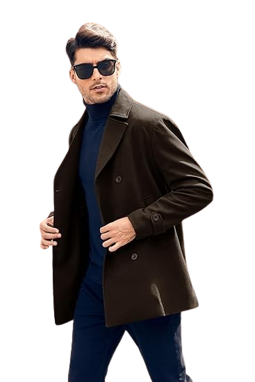 3/4 Wool Coat Mens