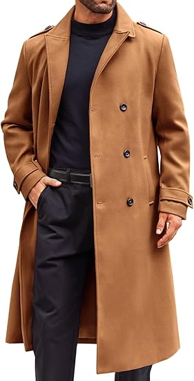 Men's Full Length Wool Overcoat