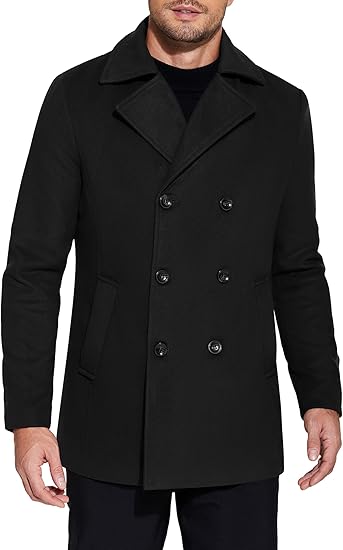 Mens Black Peacoat