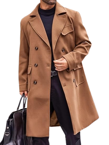 Mens Brown Wool Overcoat