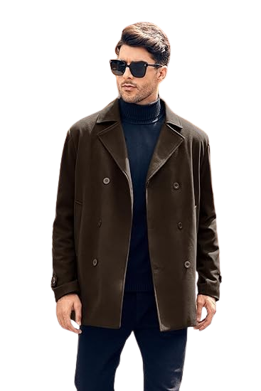 3/4 Wool Coat Mens