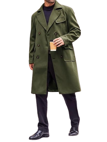 Men's 3/4 Length Wool Coat