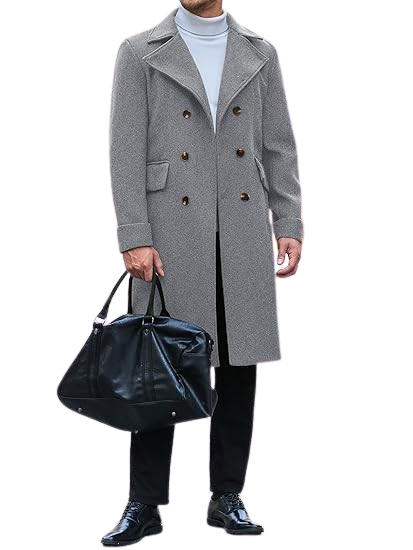 Men's 3/4 Length Wool Coat