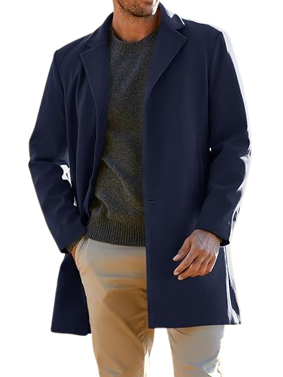 Blue Wool Coat Mens