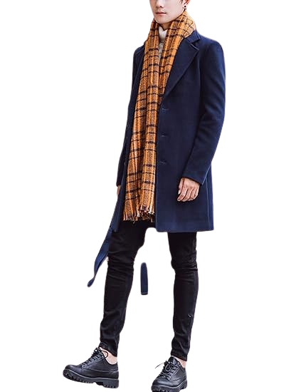 Blue Wool Coat Mens