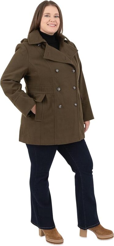 Ladies Hooded Pea Coat