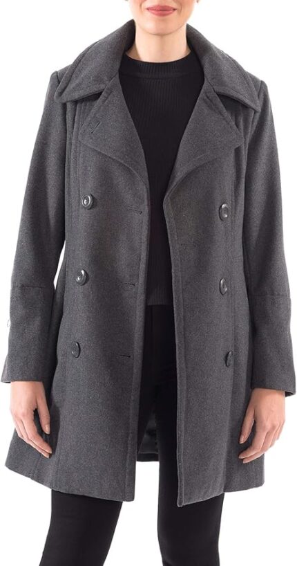 Gray Peacoat Womens