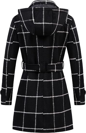 Hooded Peacoat Women's