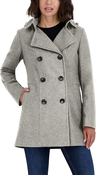 Women's Wool Peacoat With Hood