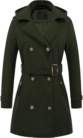 Women's Wool Hooded Peacoat