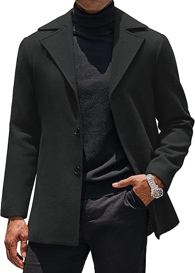 Wool Coat Mens Black