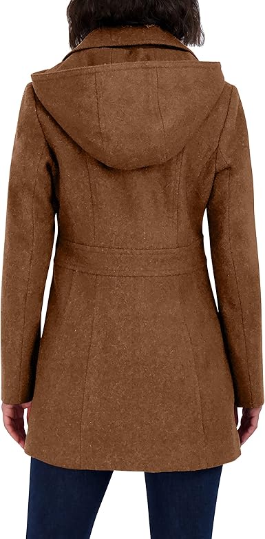 Womens Hooded Pea Coat