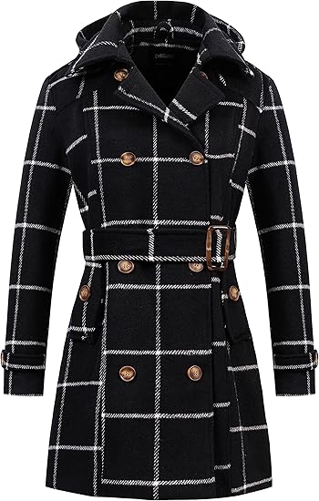 Hooded Peacoat Women's