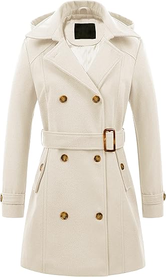 Womens Hooded Pea Coat