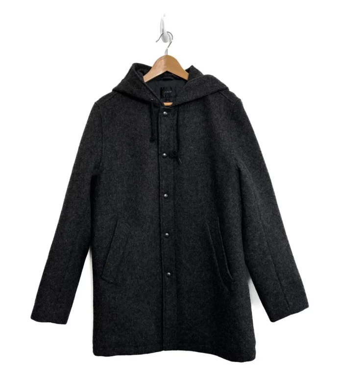 Mens Wool Pea Coat With Hood