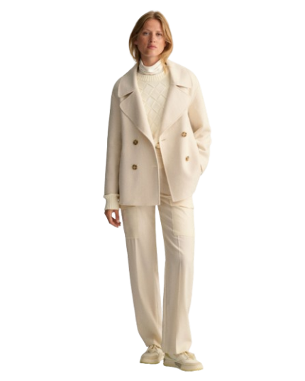 Cream Peacoat Women's