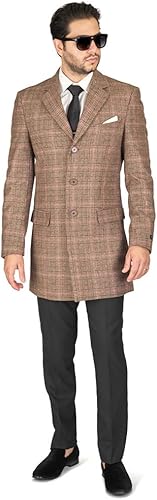 Plaid Peacoat Mens