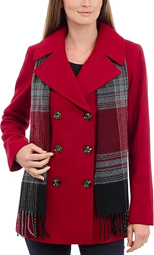 Red Peacoat Women