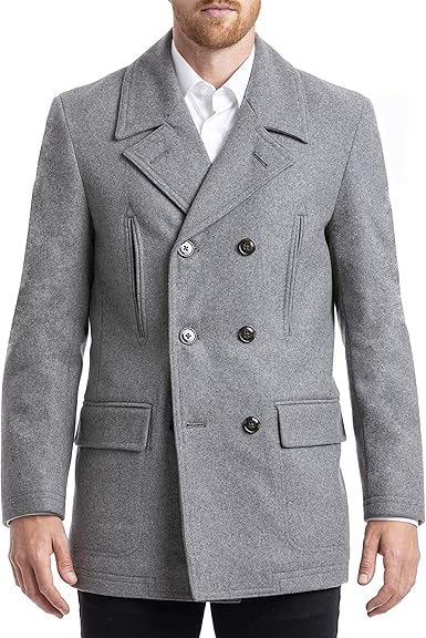 Grey Mens Peacoat