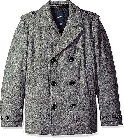 Gray Peacoat Mens