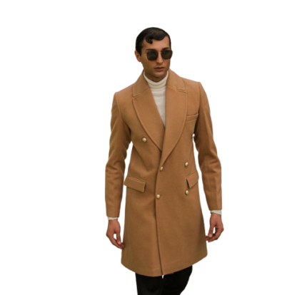 Beige Peacoat Mens