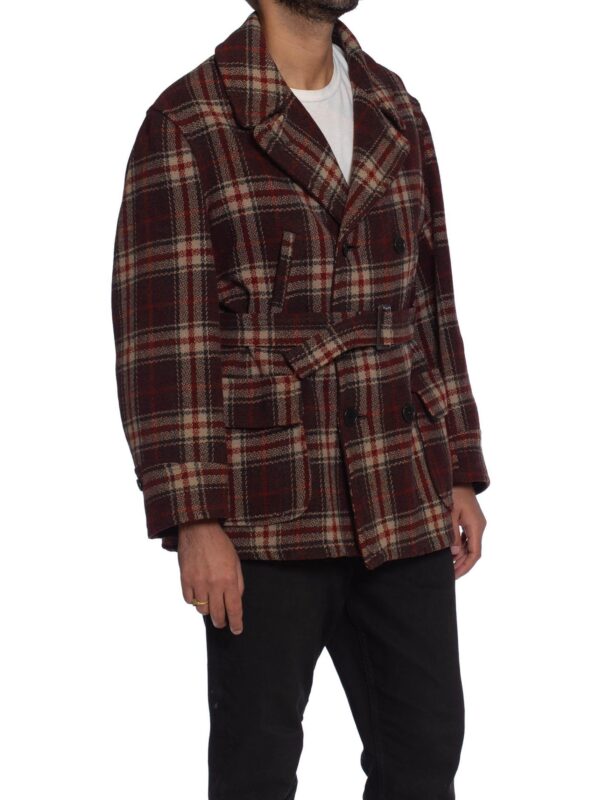 Plaid Mens Peacoat