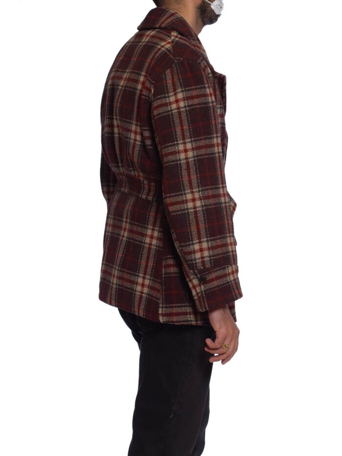 Plaid Mens Peacoat